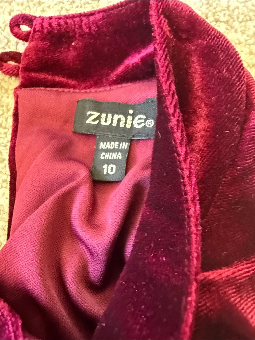 Zunie Girls Sleeveless Velvet Pleated Glitter Tulle Dress Burgundy Nordstrom new